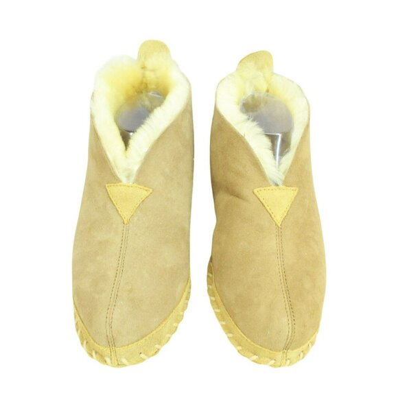 LL Bean Brown Suede Wicked Good Shearling Lined Slipper Ankle Boots Size 9 M - Picture 5 of 10